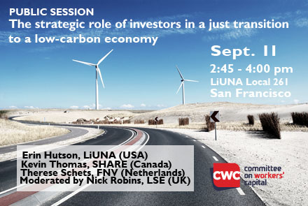 2018 Workers' Capital Conference Public Event: The strategic role of investors in a just transition to a low-carbon economy